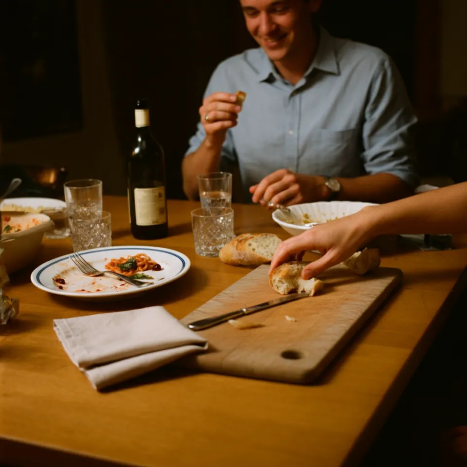 Casal à mesa num restaurante acolhedor
